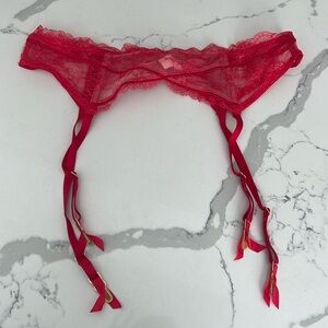 Victorias Secret Red Lace Gartel Belt Size M/L NWOT